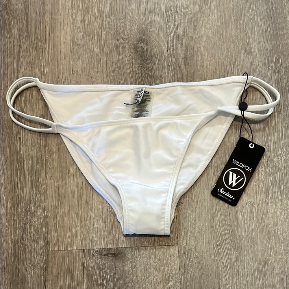 Wildfox White Tie-Side Bikini Bottom